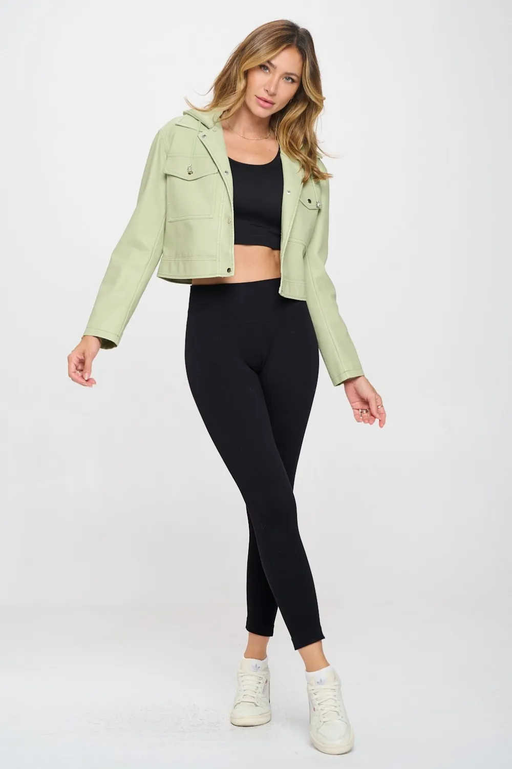 Snap Down Cropped Hooded Jacket, image 2