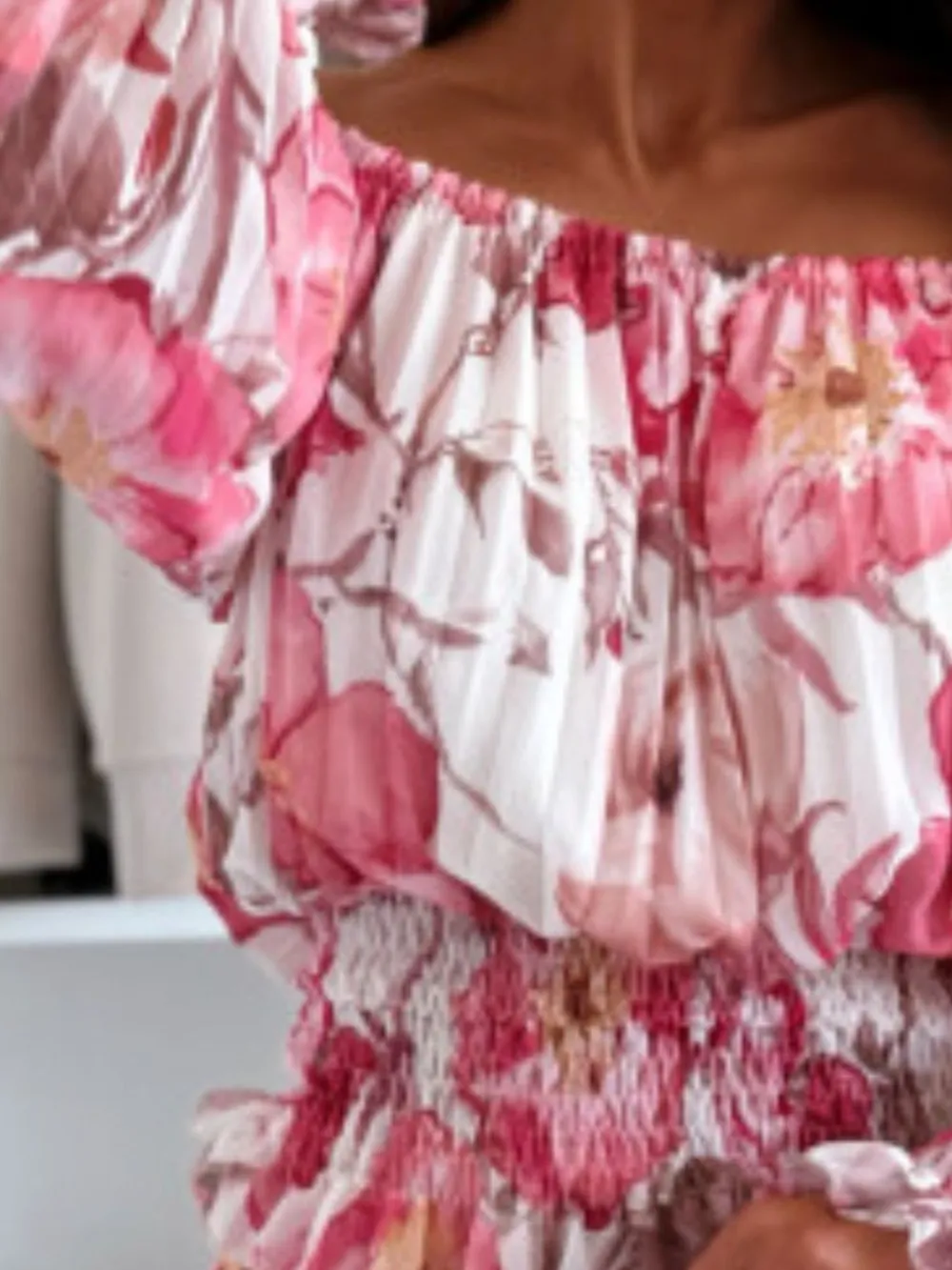 Floral Off-Shoulder Top and Skirt Two-Piece Set, image 7