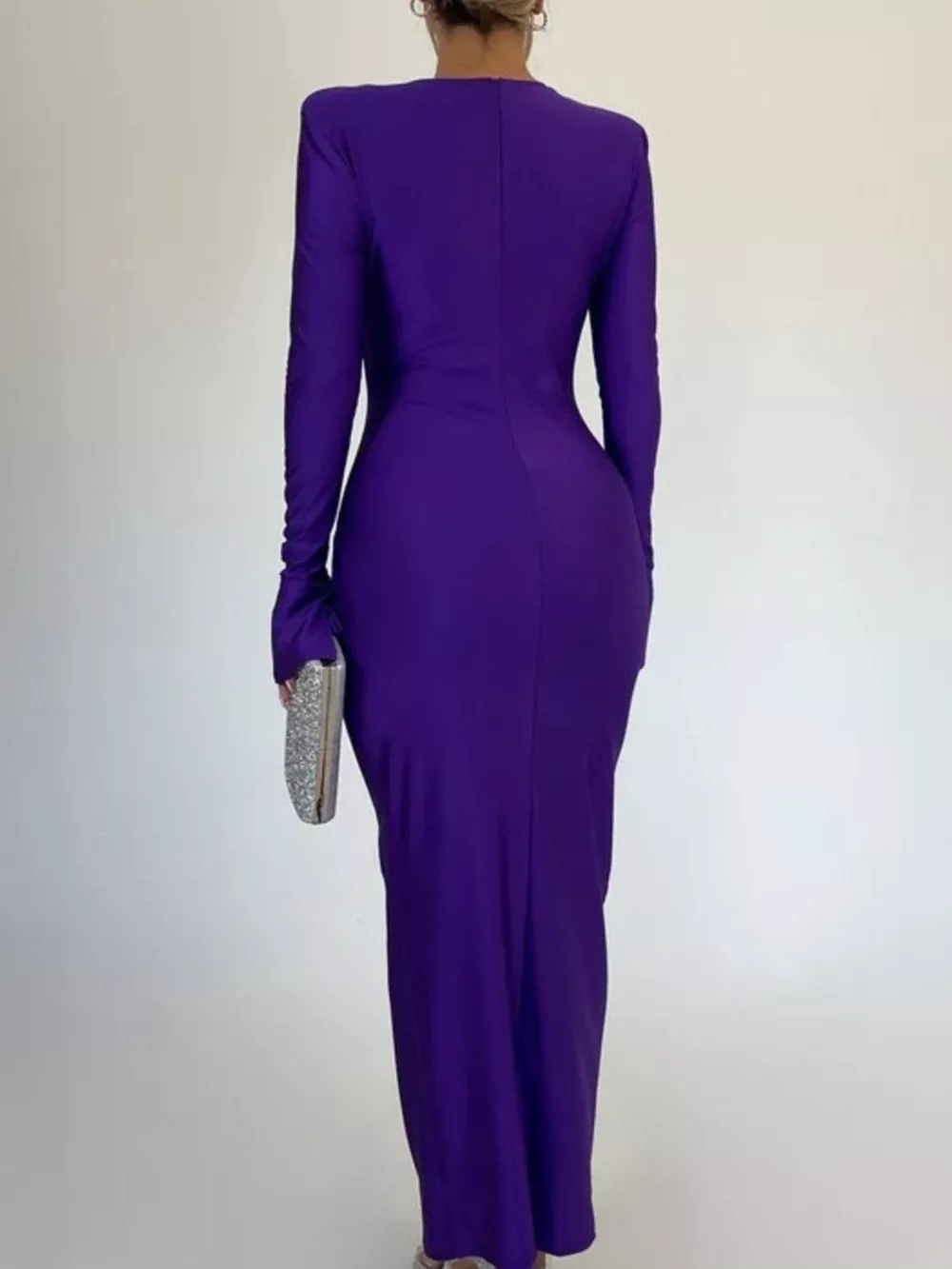 Ruched Long Sleeve Bodycon Maxi Dress, image 19