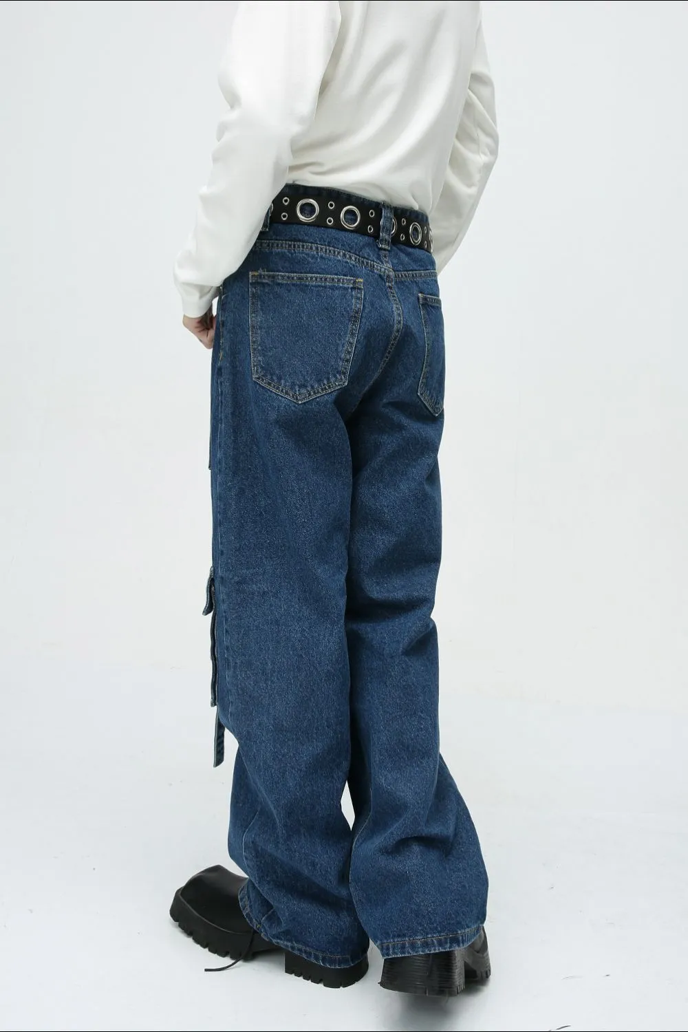 Mid Rise Men's Jeans with Cargo Pockets, image 5