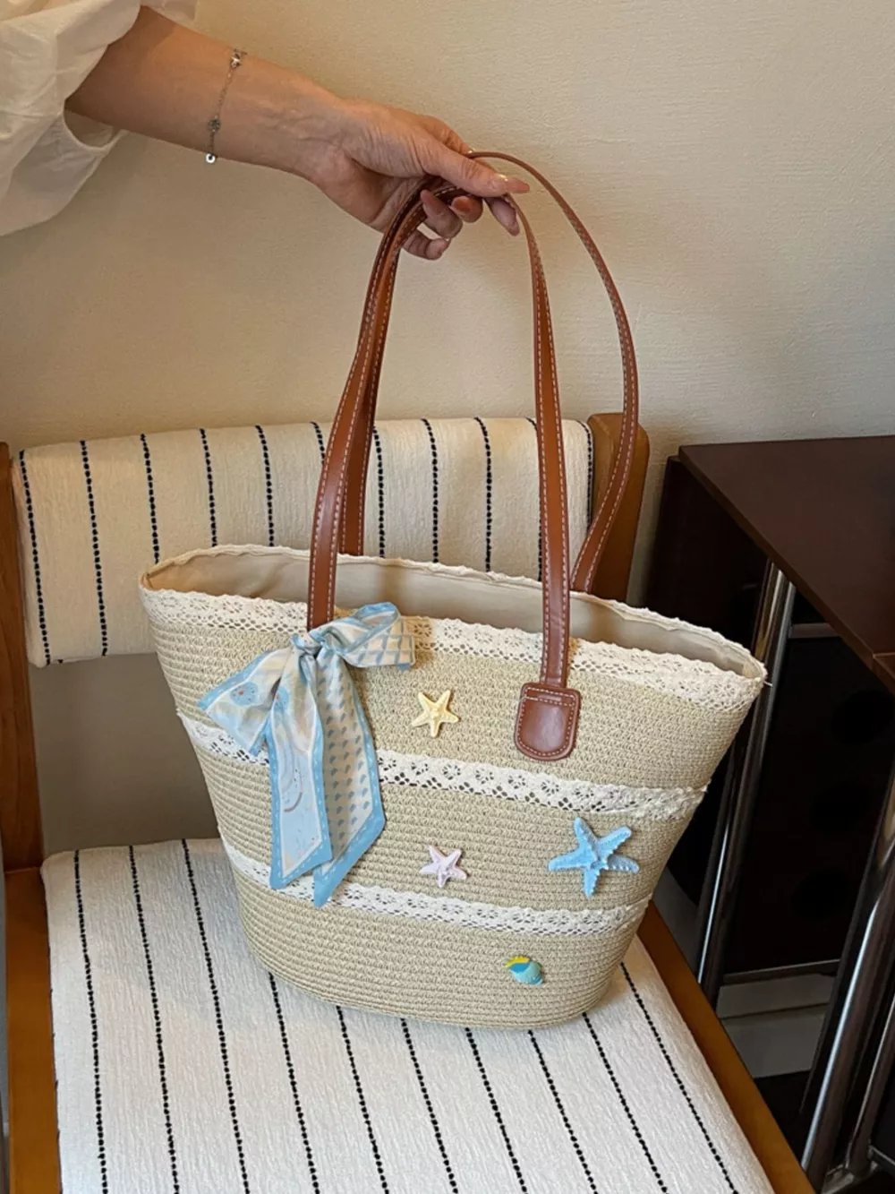 Straw Woven Shoulder Bag, image 4
