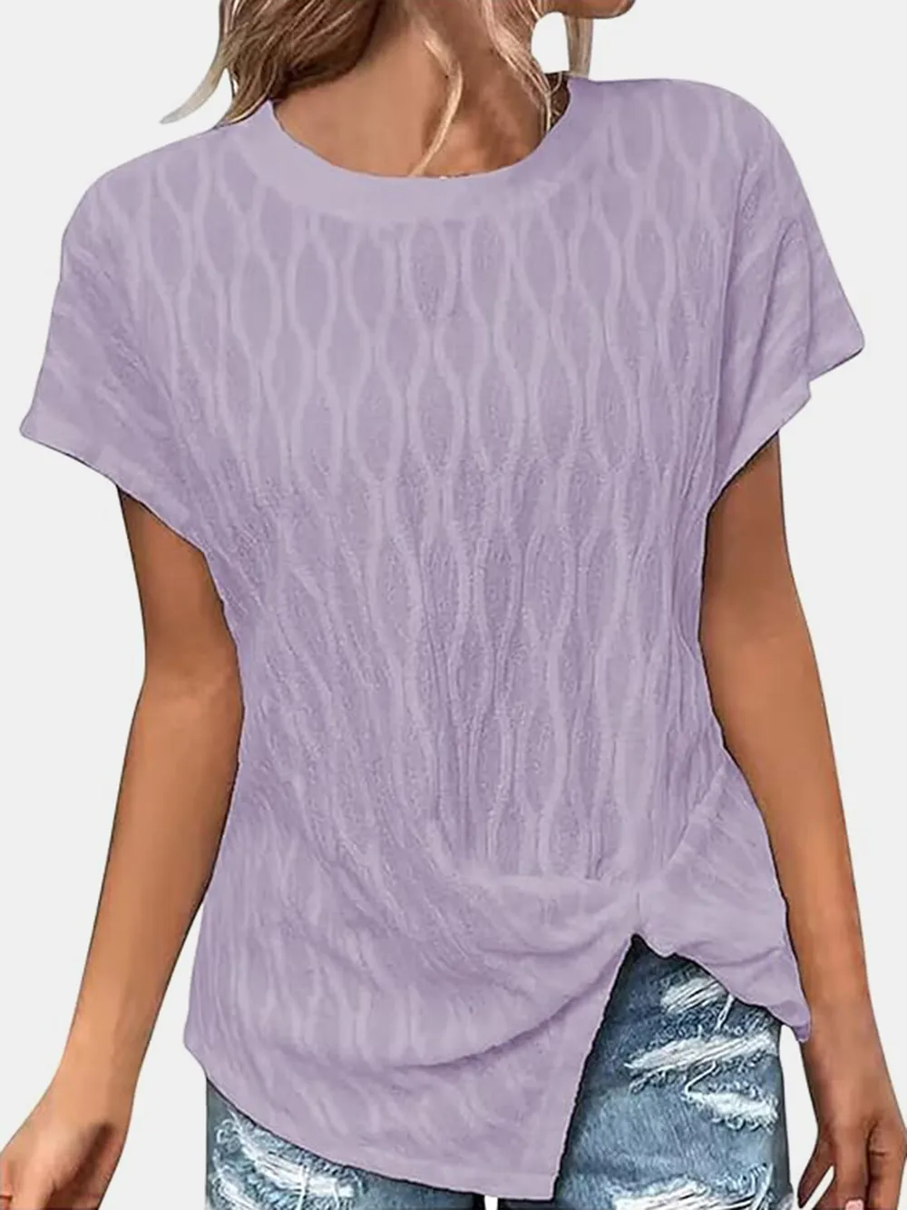 Full Size Round Neck Short Sleeve T-Shirt, image 19