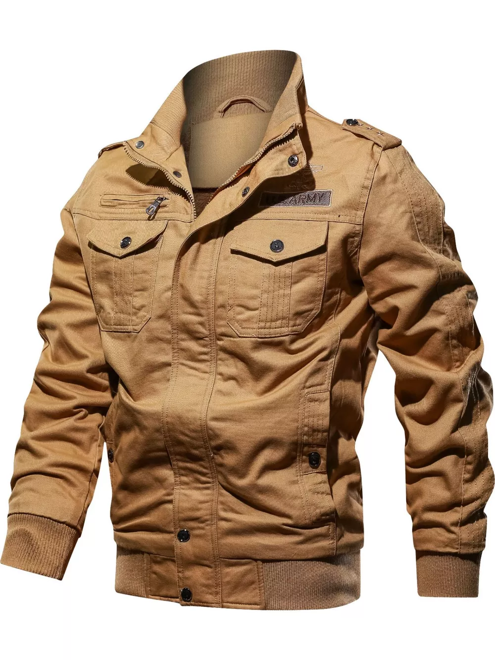 Men's Plus Size Zip Up Lightweight Bomber Jacket, image 2