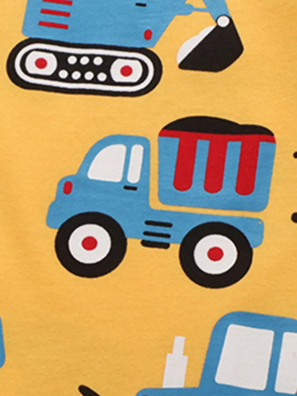 Children's Construction Vehicle Print Crew Neck Short Sleeve T-Shirt, image 2
