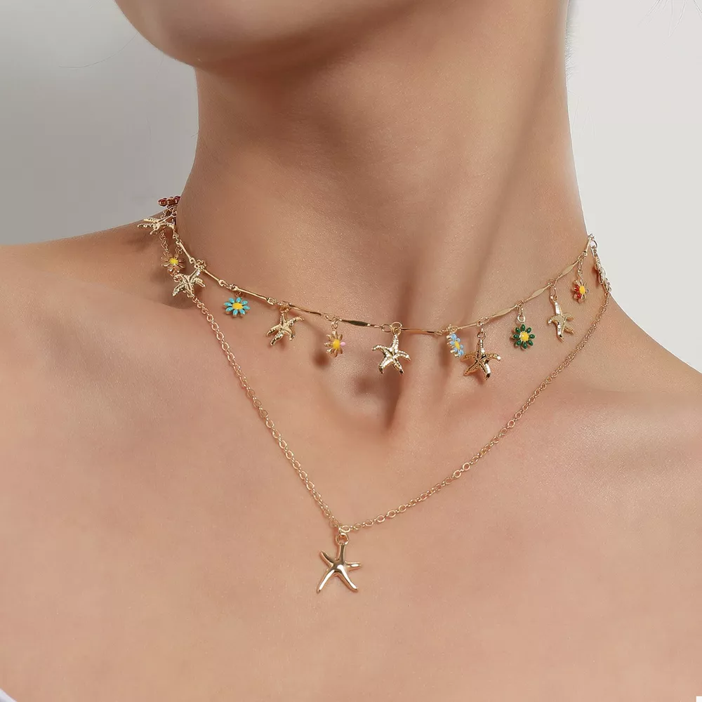 Starfish Charm Double Layered Necklace