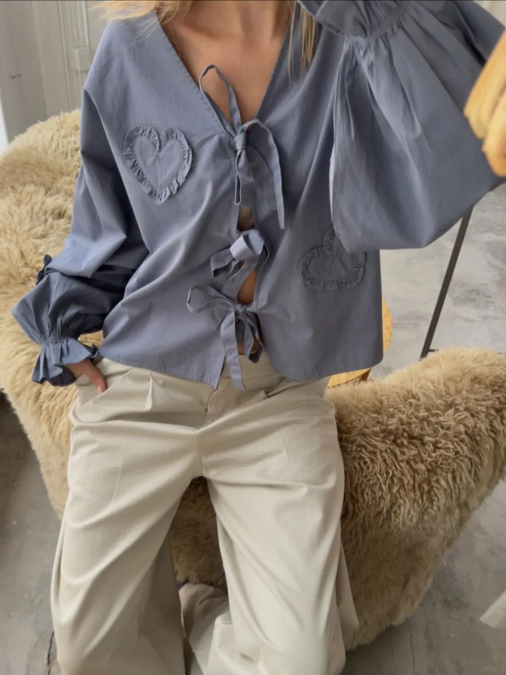 Tied Flounce Sleeve Blouse, image 9