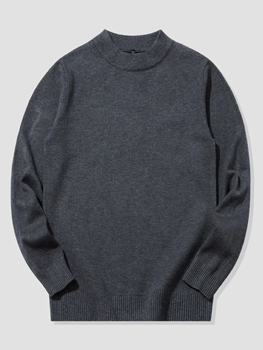 Men's Plus Size Ribbed Hem Long Sleeve Sweater, image 12