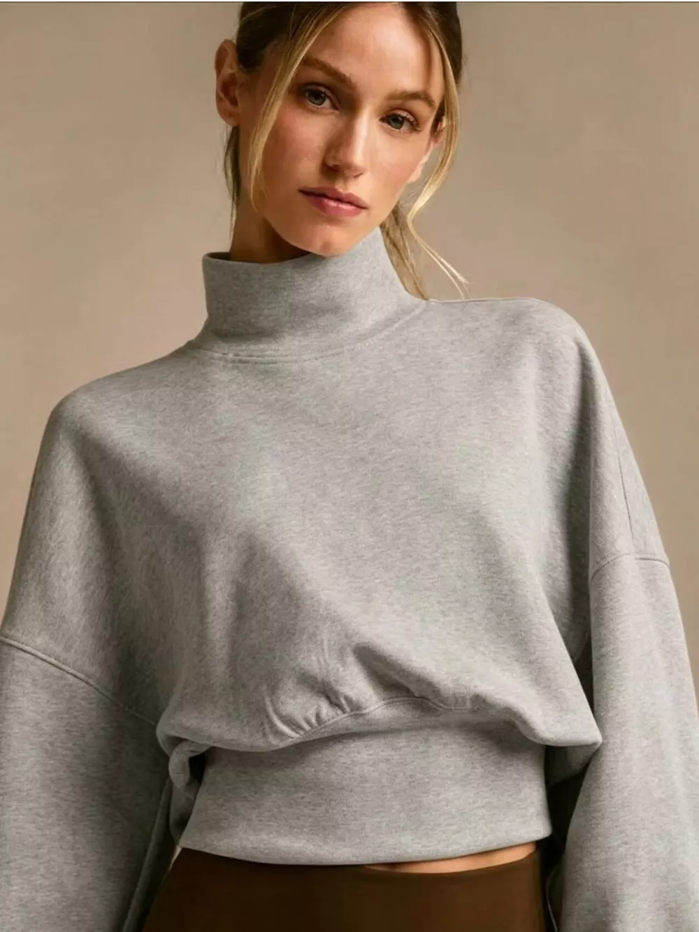 Turtleneck Dropped Shoulder Sweatshirt, image 8