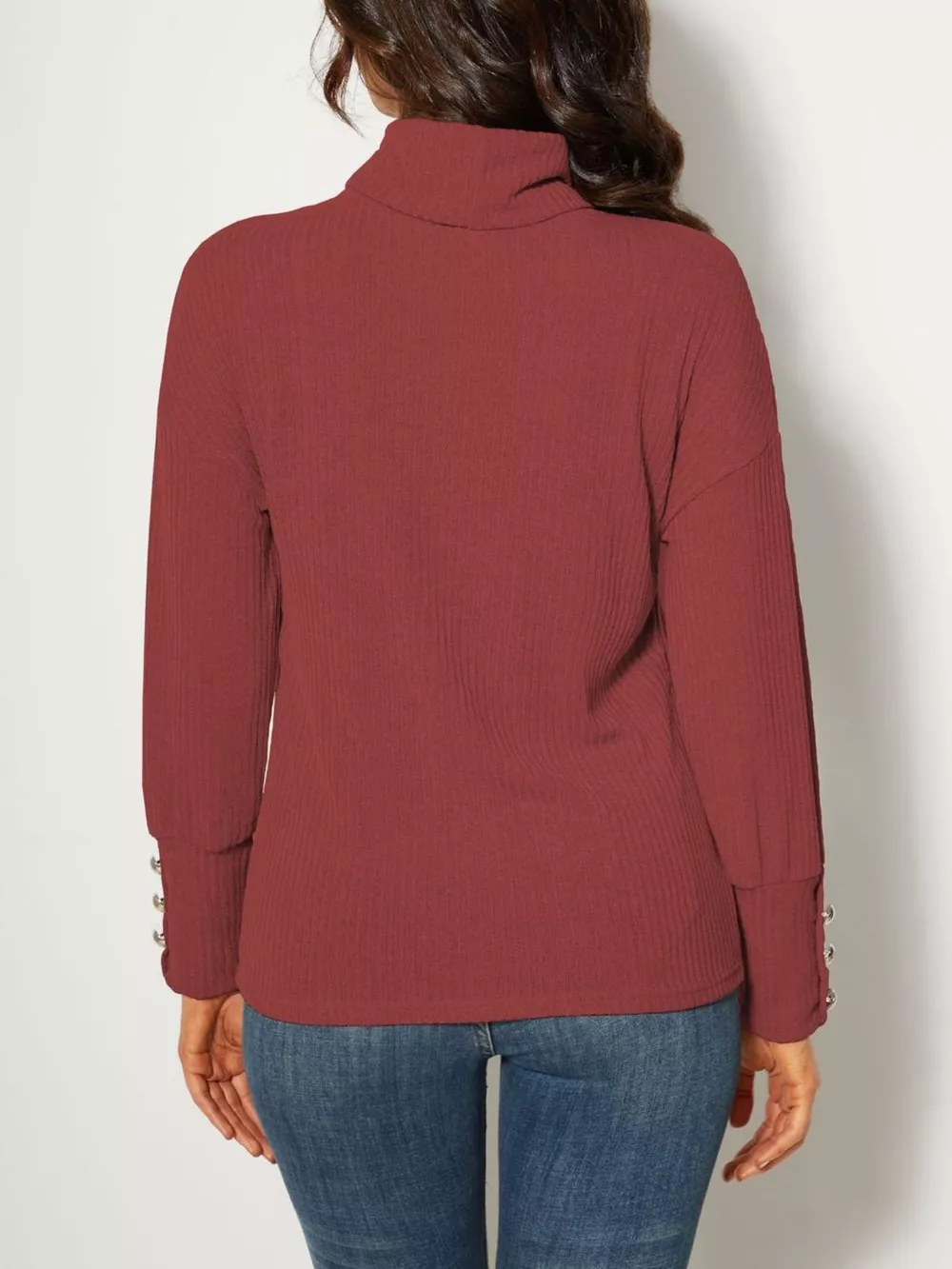 Ribbed Knit Turtleneck Sweater, image 12