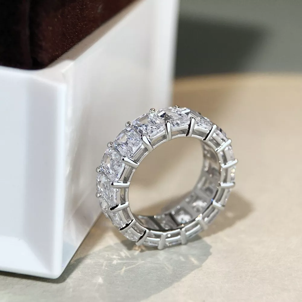 925 Sterling Silver Zircon Geometric Ring, image 2