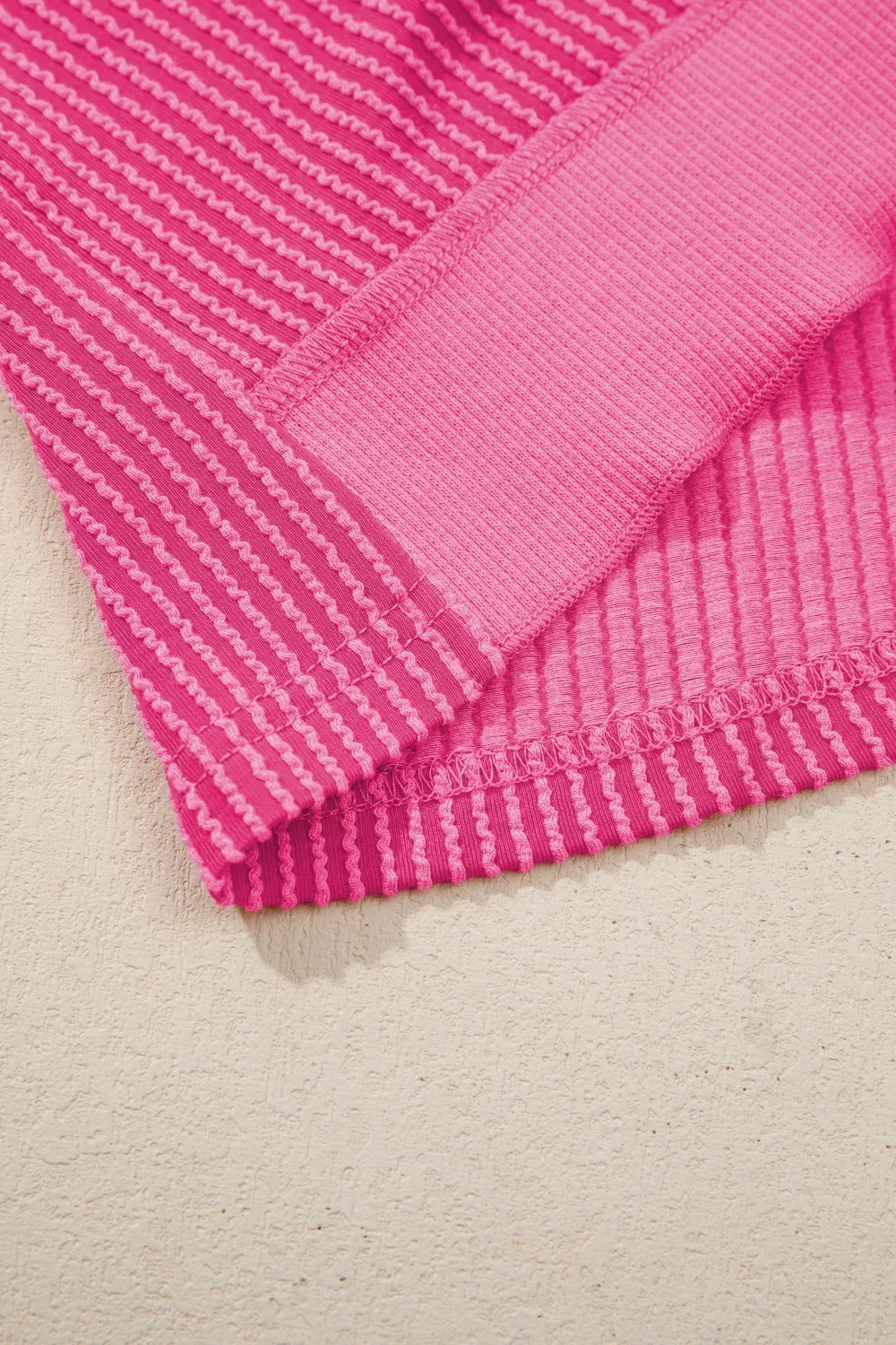 Spiral Ribbed Cutout Bow Knot Back Oversize Top, image 9