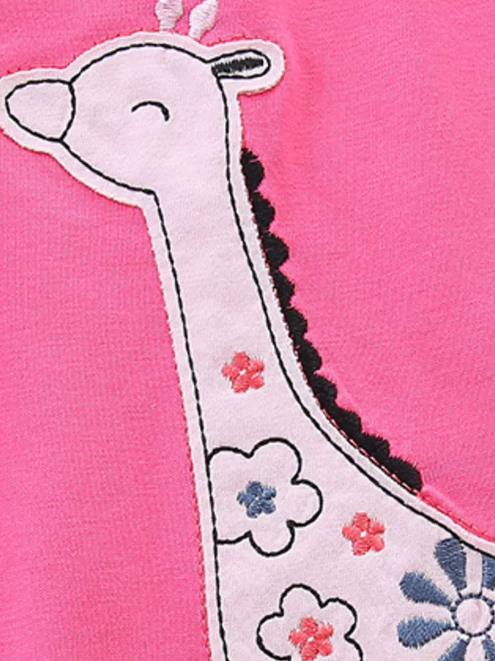 Children's Giraffe Applique Ruffle Sleeve Top & Floral Shorts Set, image 4