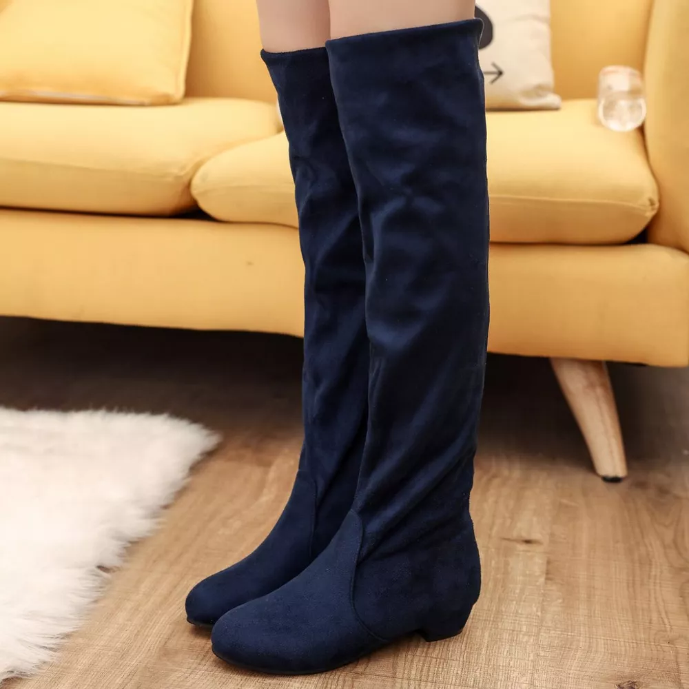 Round Toe Block Heels Boots, image 7