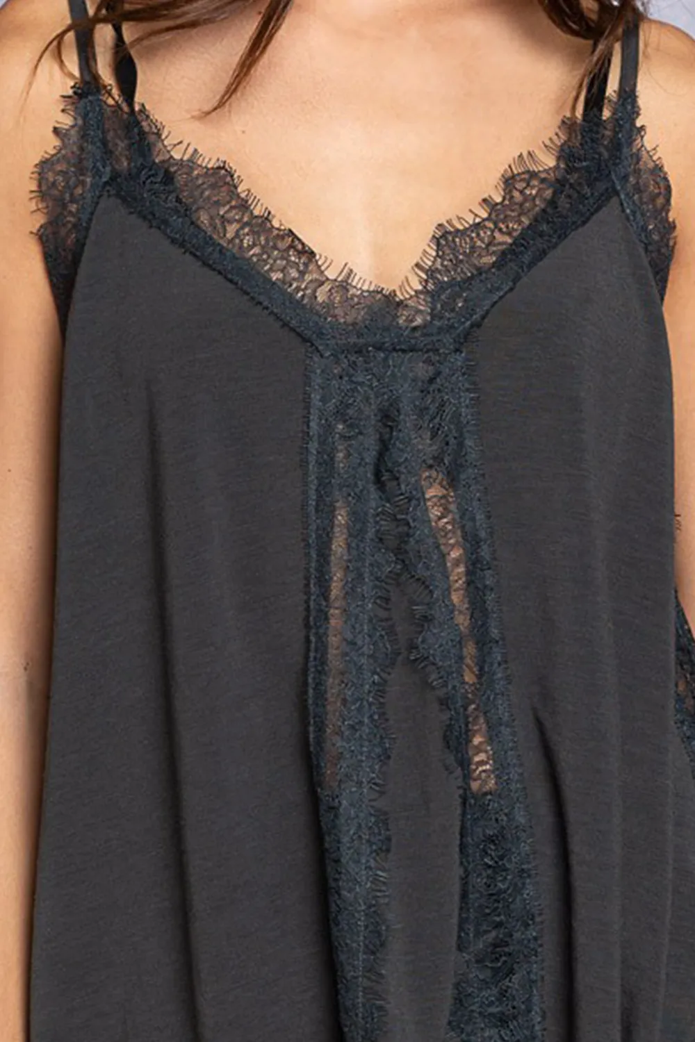 Lace Detail V-Neck Cami, image 3