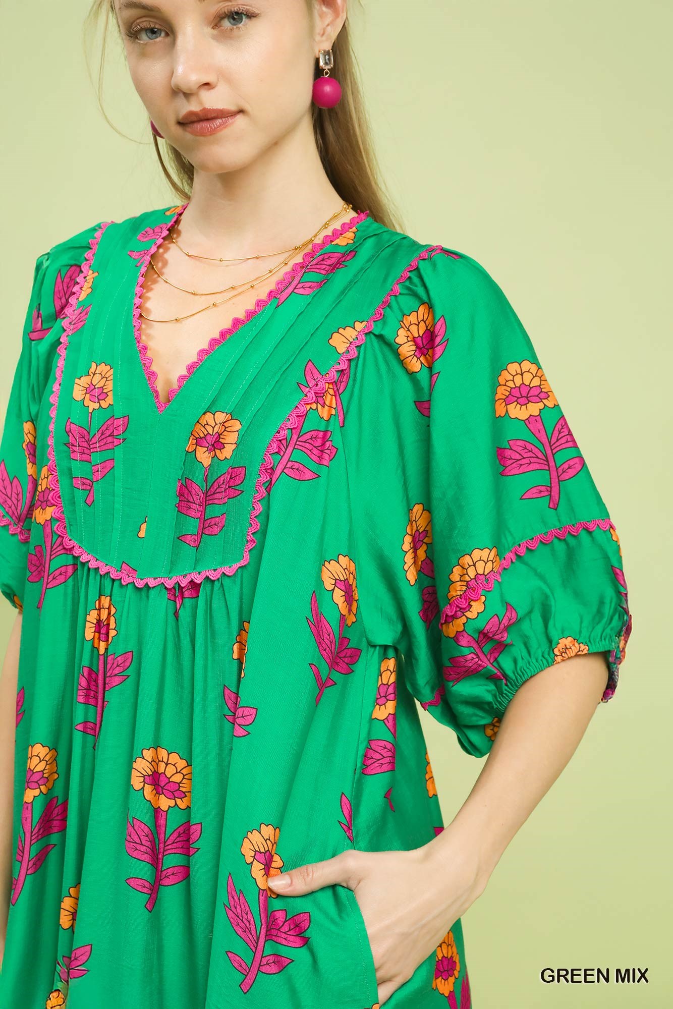 Floral Print Midi Dress, image 5