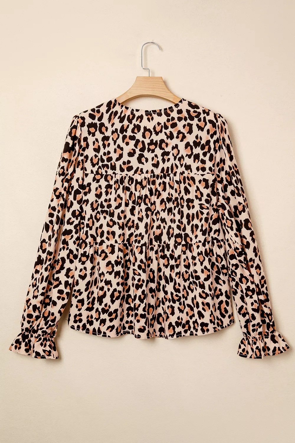 Leopard Print Tie-Neck Blouse, image 5
