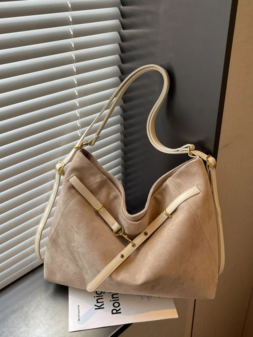 Adjustable Buckle Detail Shoulder Bag, image 9