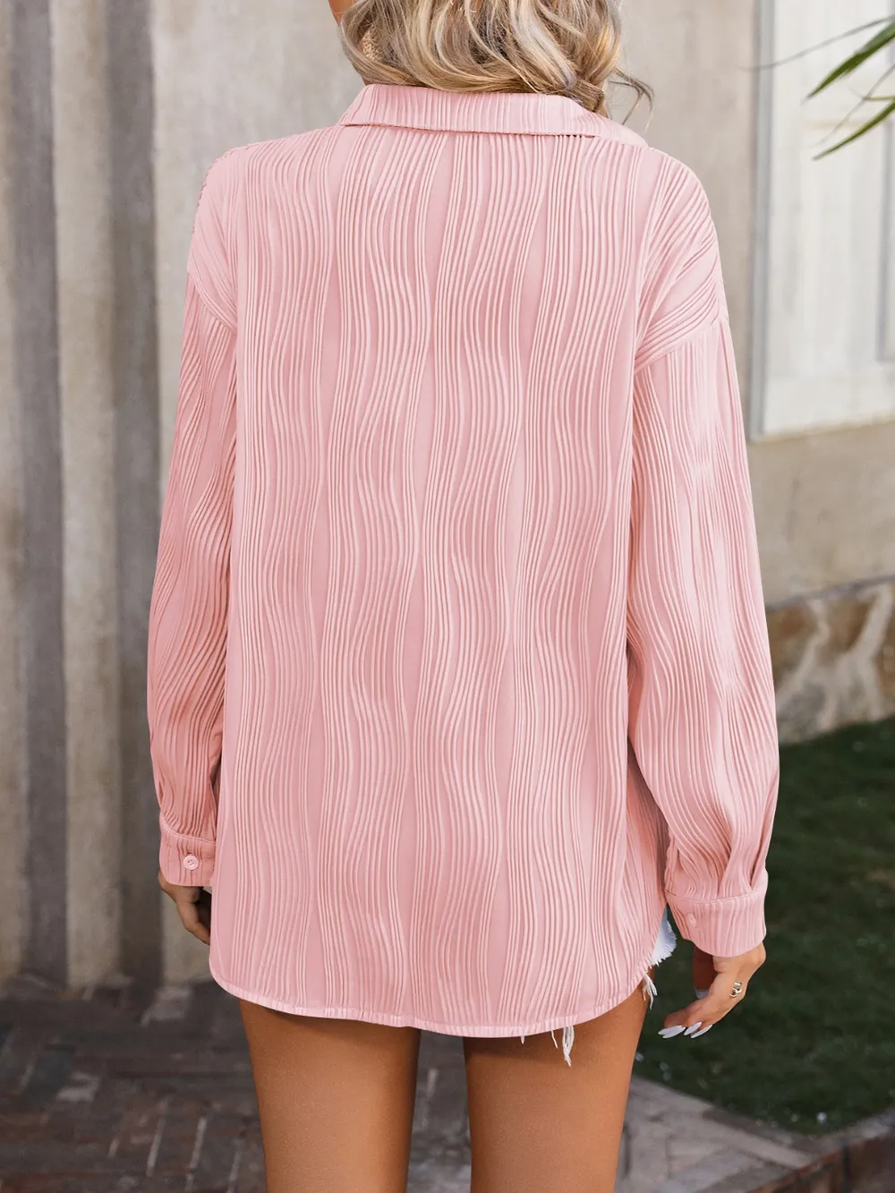 Button Up Dropped Shoulder Shirt, image 5