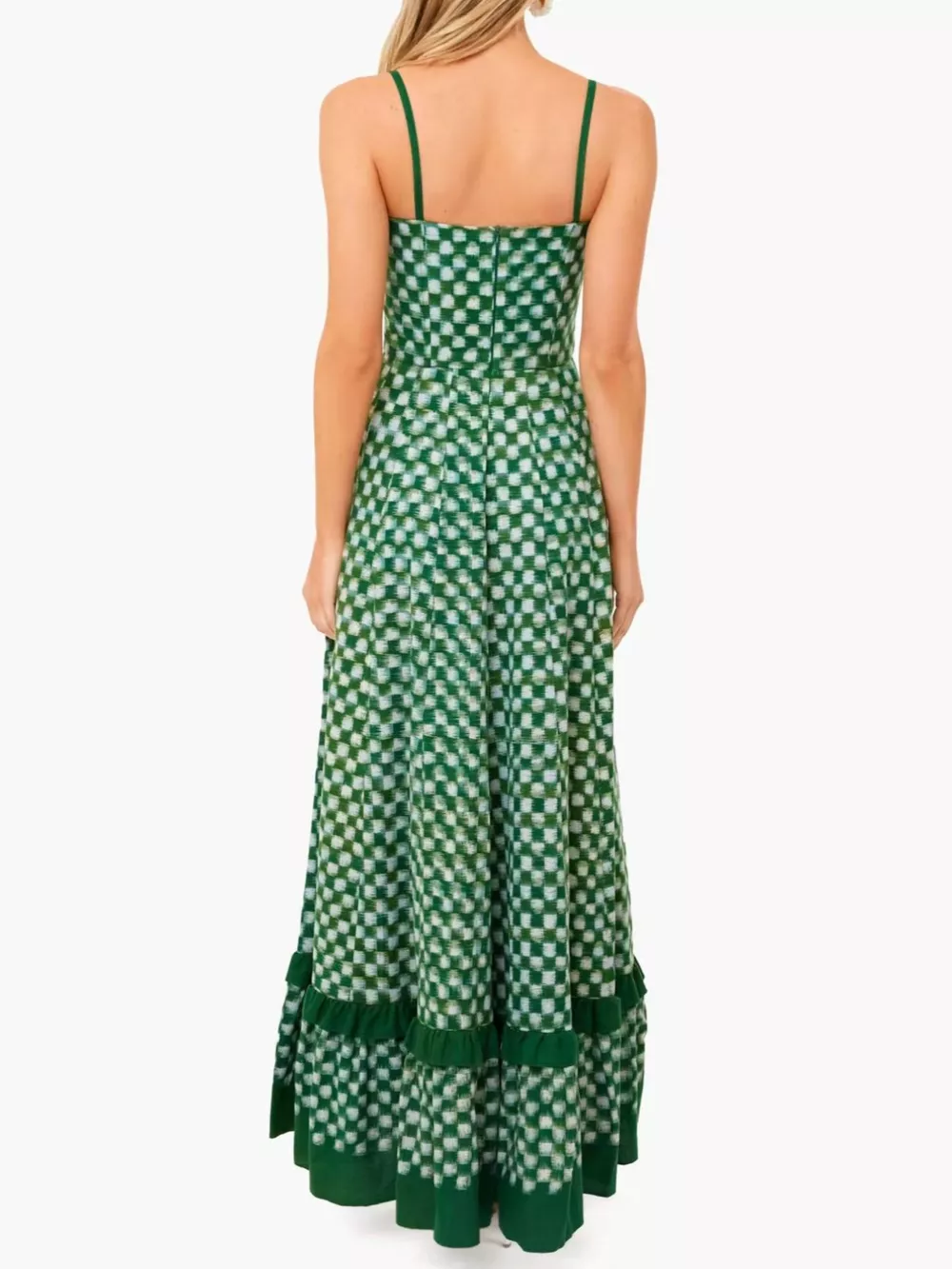 Checkered Spaghetti Strap Maxi Dress, image 2