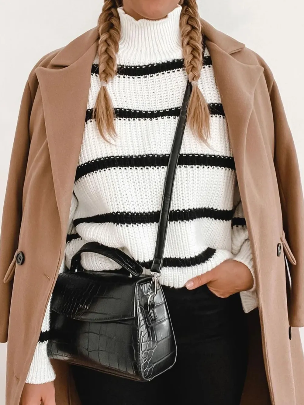 Striped Turtleneck Long Sleeve Sweater, image 7