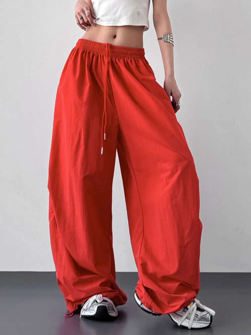 Wide Leg Drawstring Pants, image 2