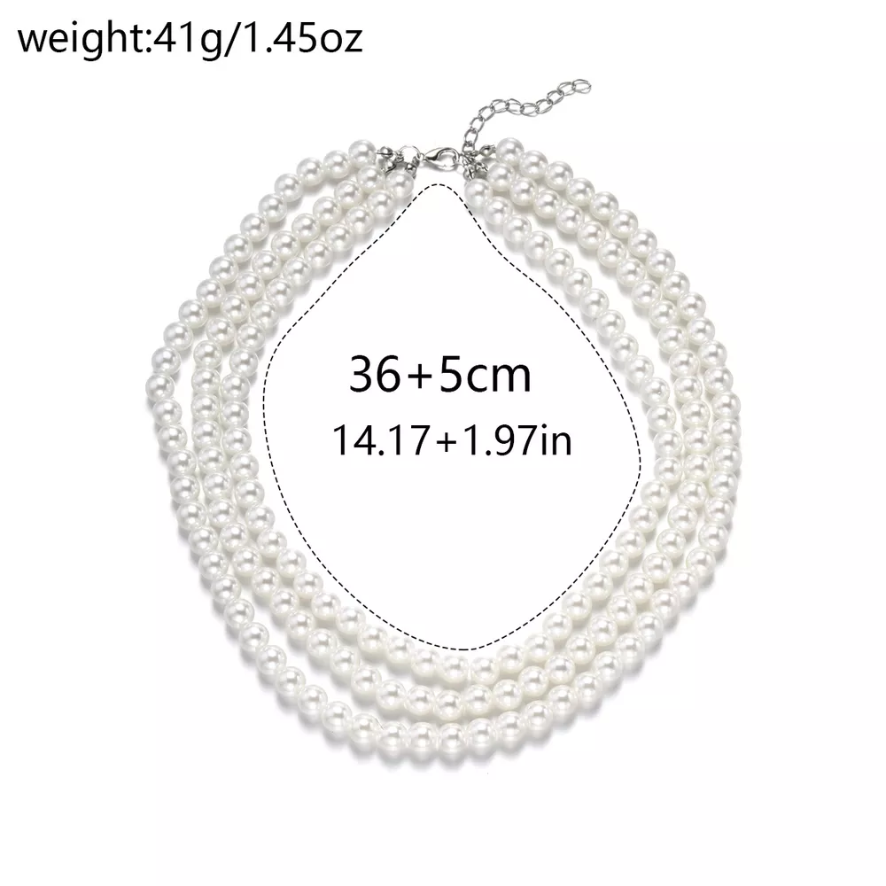 Three-Layered Pearl Necklace, image 6