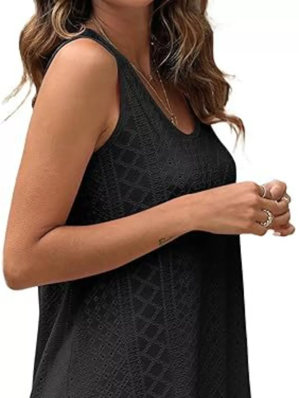 Eyelet Scoop Neck Tank, image 15