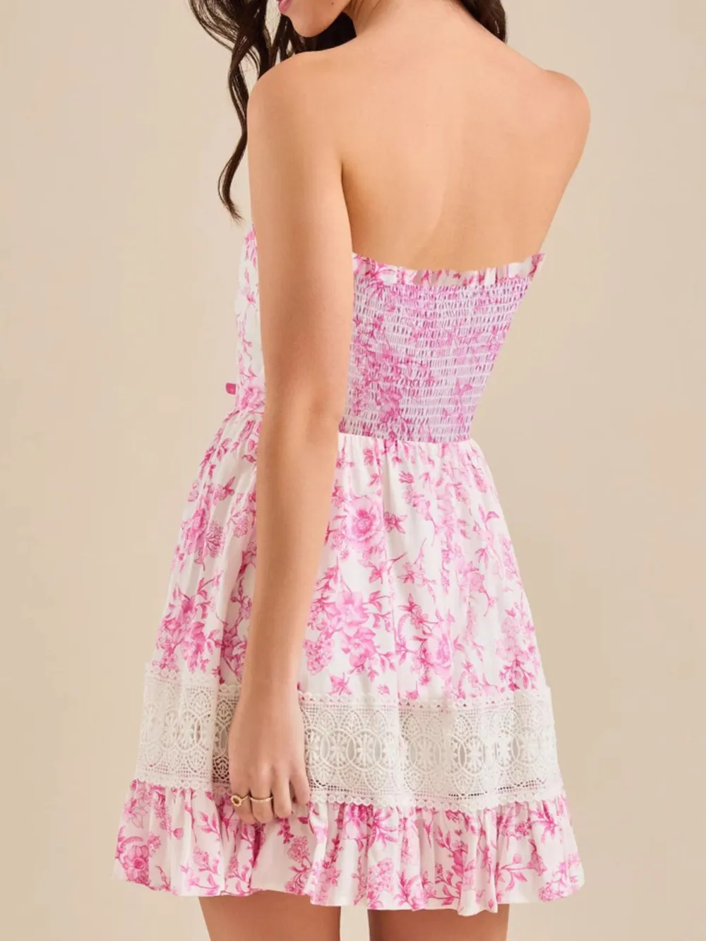 Ruffled Hem Printed Tube Dress, image 3