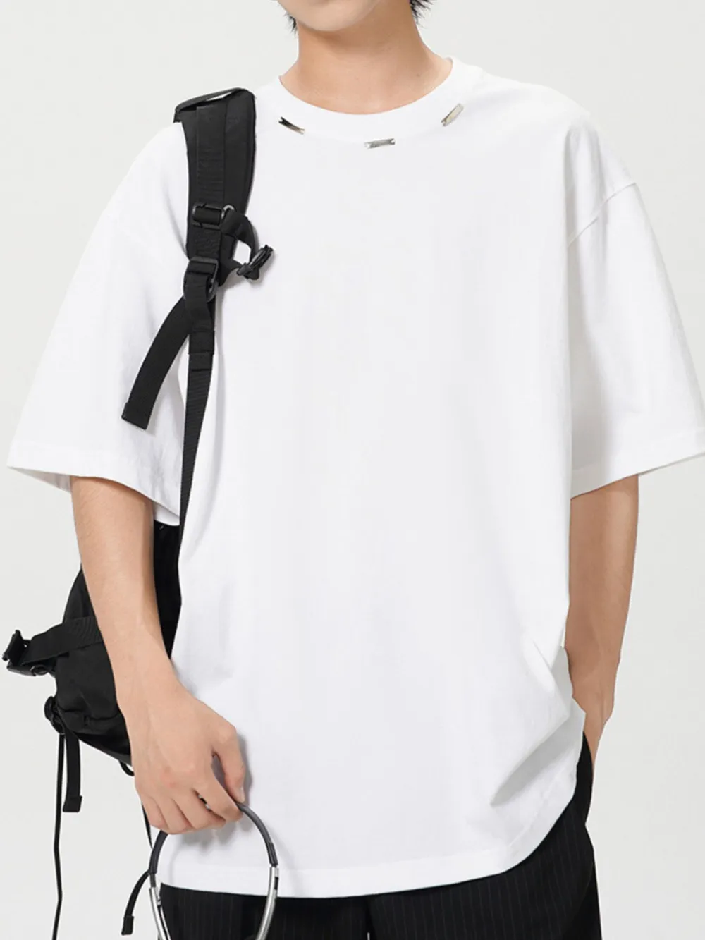 Men's Plus Size Oversized Crew Neck Short Sleeve T-Shirt, image 4