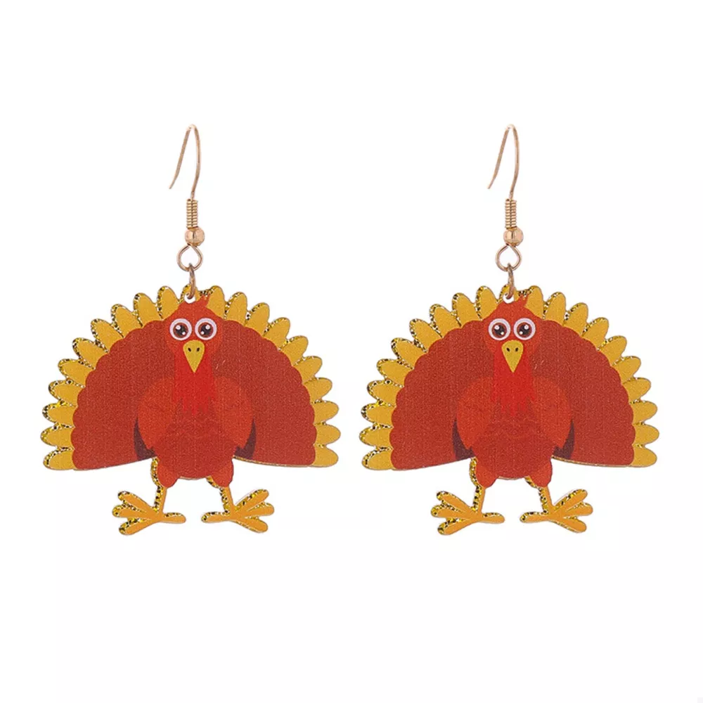 Thanksgiving Turkey Dangle Earrings, image 2