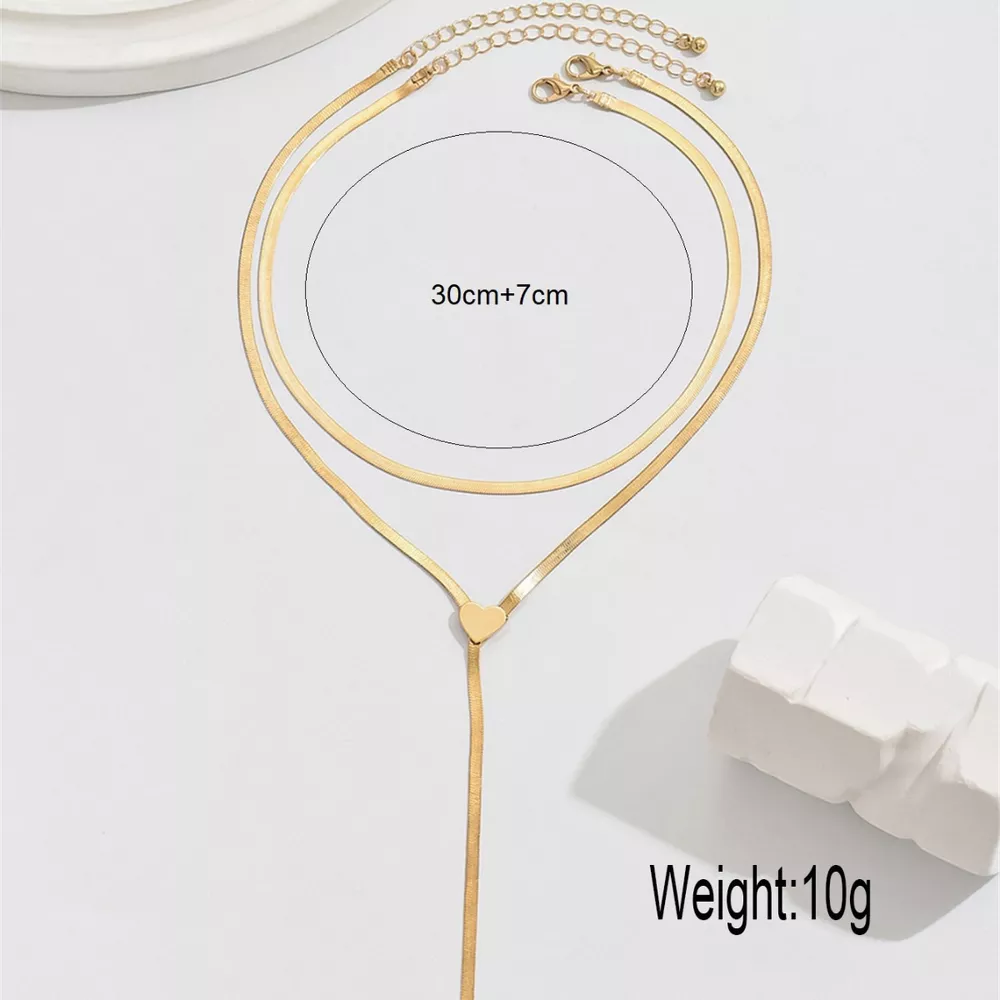 2 Piece 18K Gold-Plated Heart Necklace, image 5