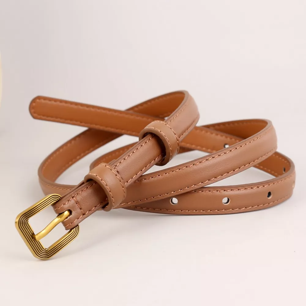 Leather Skinny Belt with Buckle, image 7