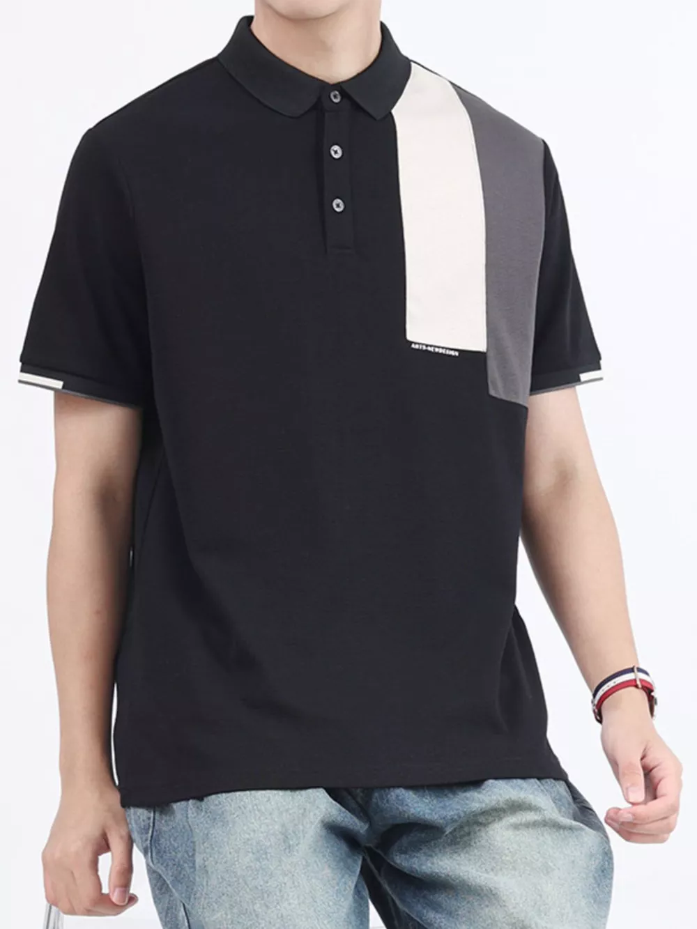 Men's Plus Size Button Detail Short Sleeve Polo, image 4
