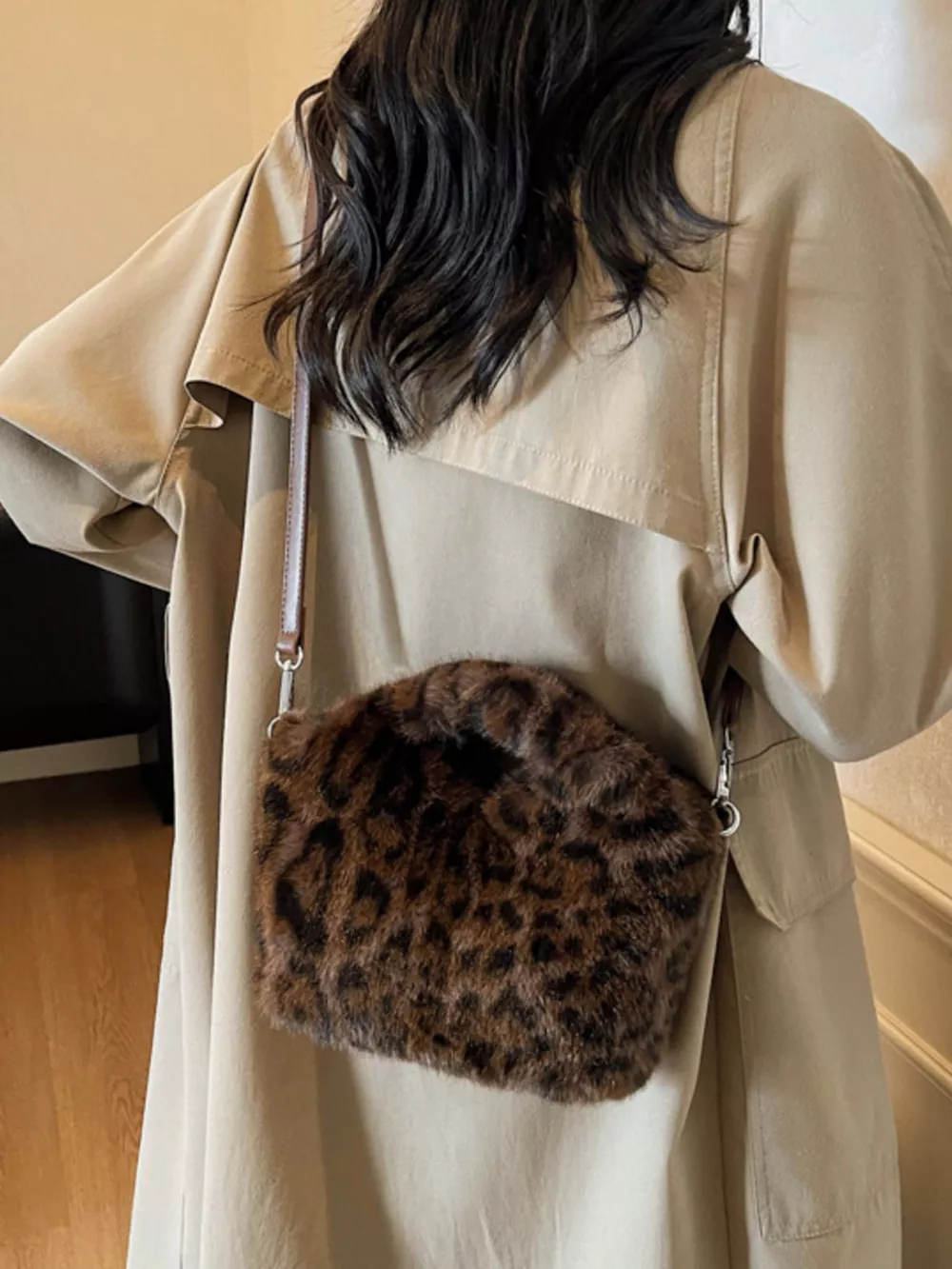 Leopard Plush Crossbody Bag, image 2