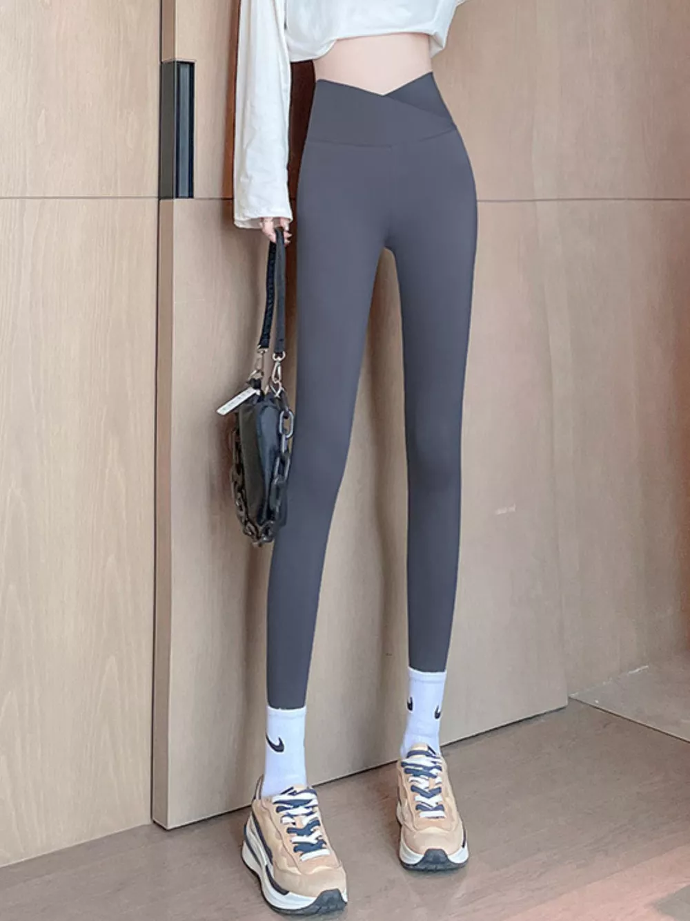 High-Waisted Crisscross Leggings, image 2