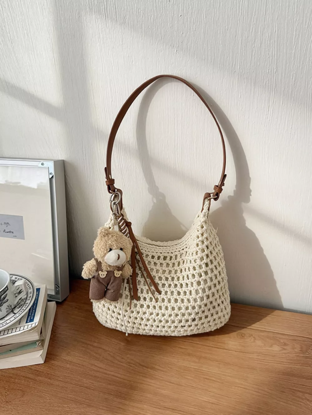 Crochet Knit Crossbody Bag, image 2