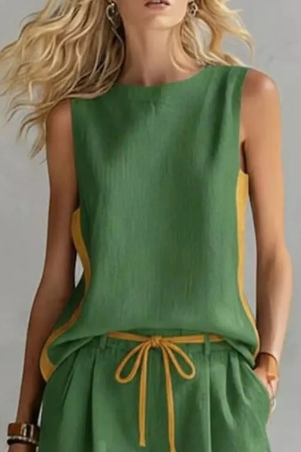 Contrast Trim Tank and Shorts Set, image 8