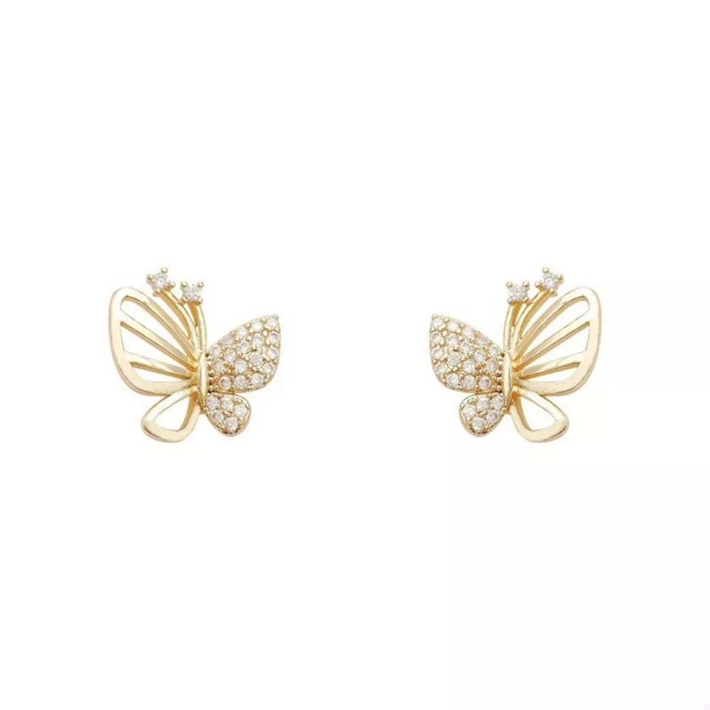 18K Gold-Plated Butterfly Stud Earrings, image 5