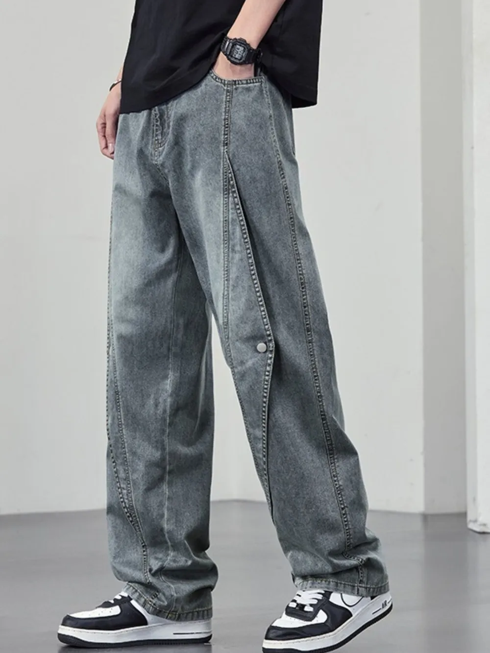 Men's Plus Size Wide Leg Jeans, image 10