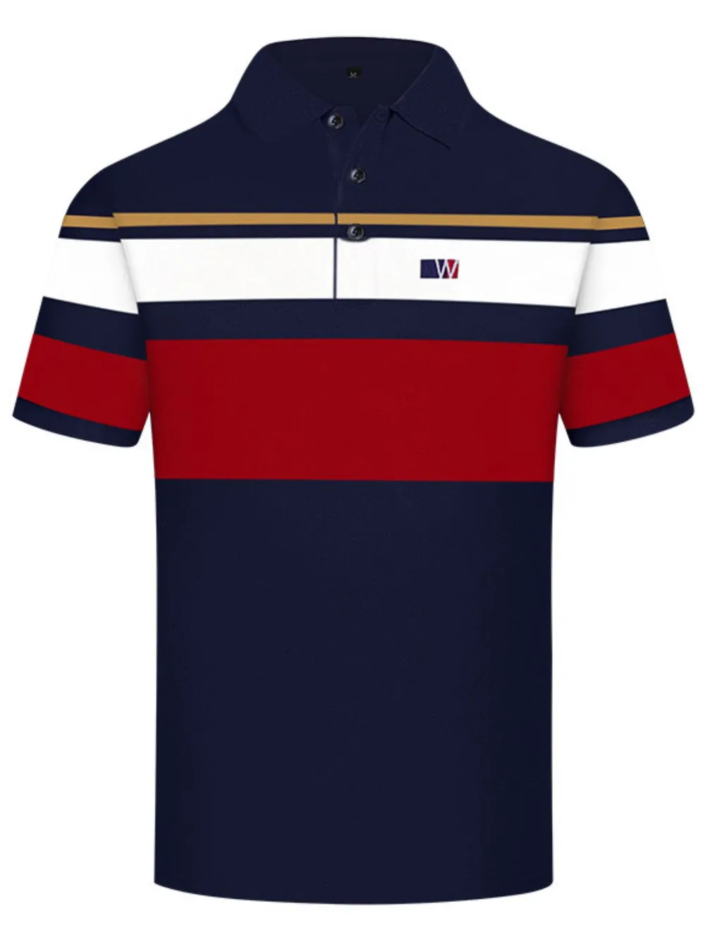 Men's Full Size Color Block Short Sleeve Polo Plus Size