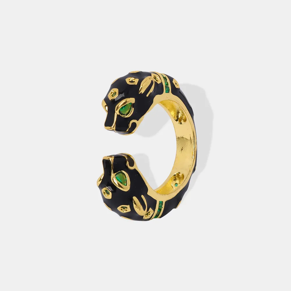 Inlaid Zircon Oil Drip Open Ring, image 6