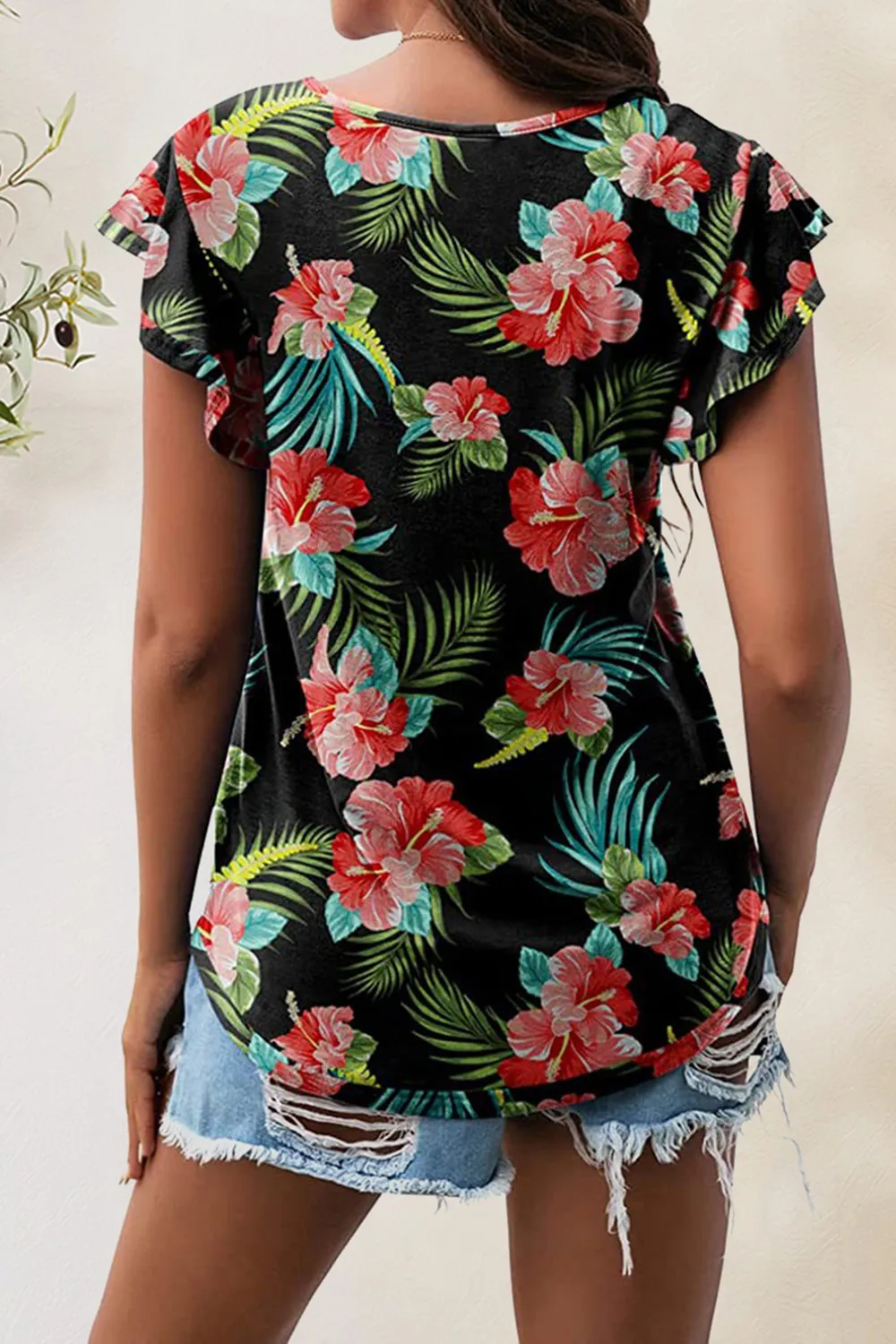 Printed Round Neck Short Sleeve T-Shirt, image 19