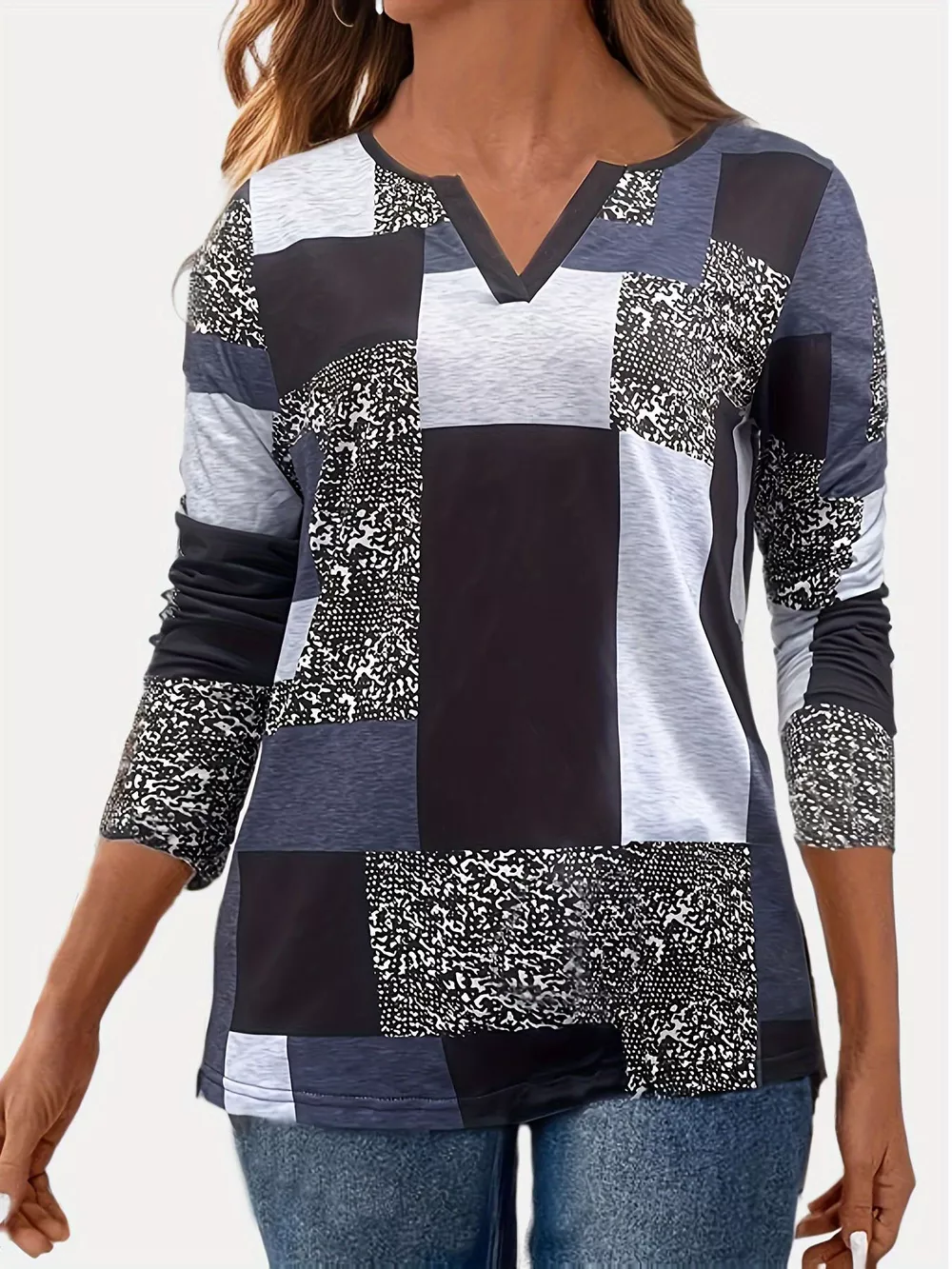Notched Long Sleeve T-Shirt, image 4