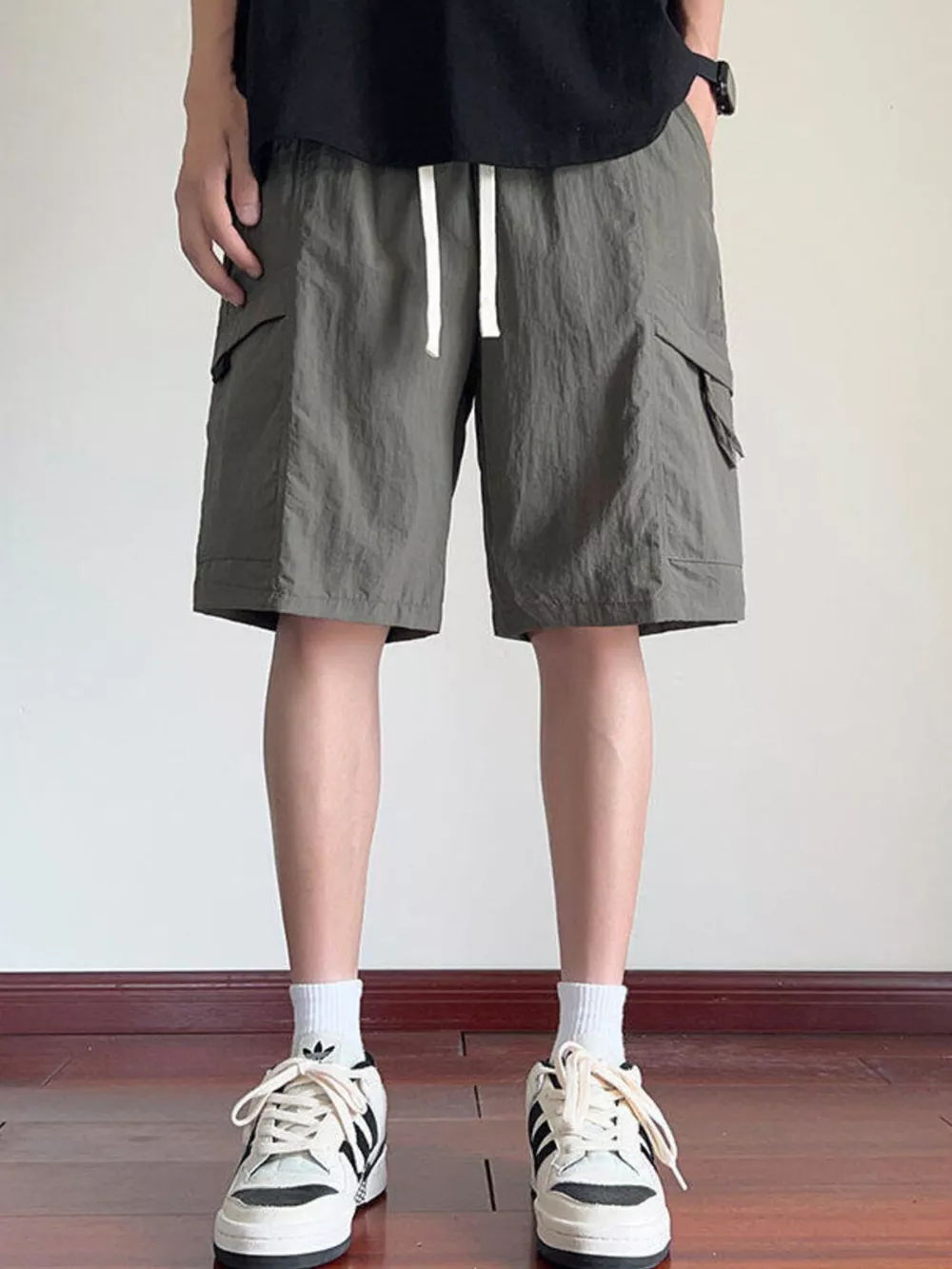 Men's Plus Size Cargo Shorts with Drawstring, image 6