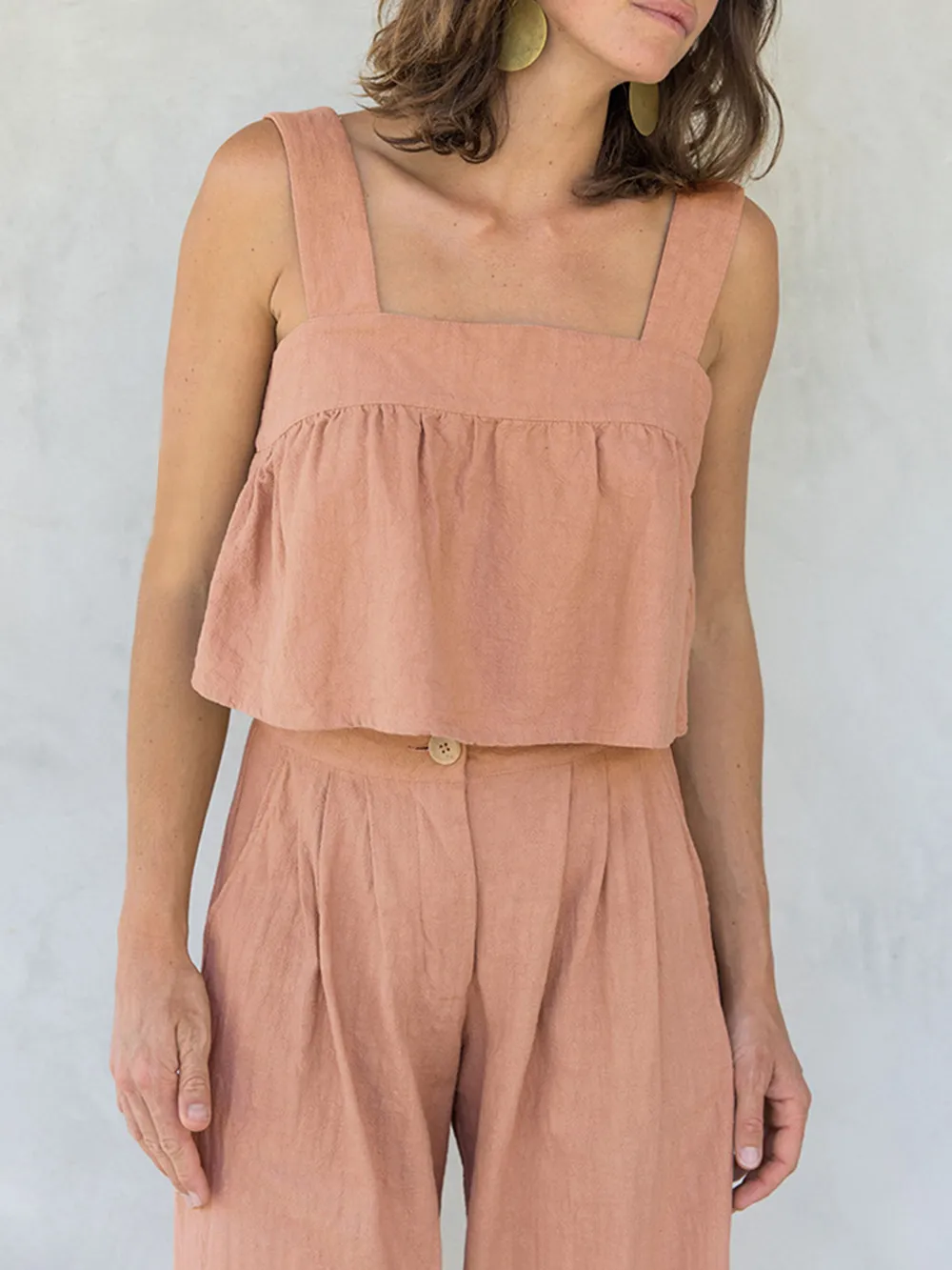 Square Neck Wide Strap Top and Pants Set, image 11