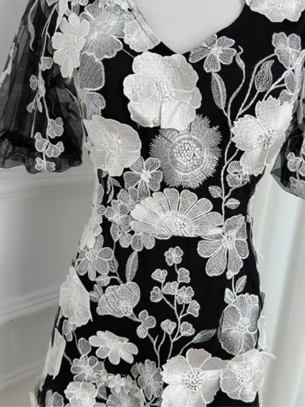 Plus Size Embroidered Floral V-Neck Mini Dress, image 30