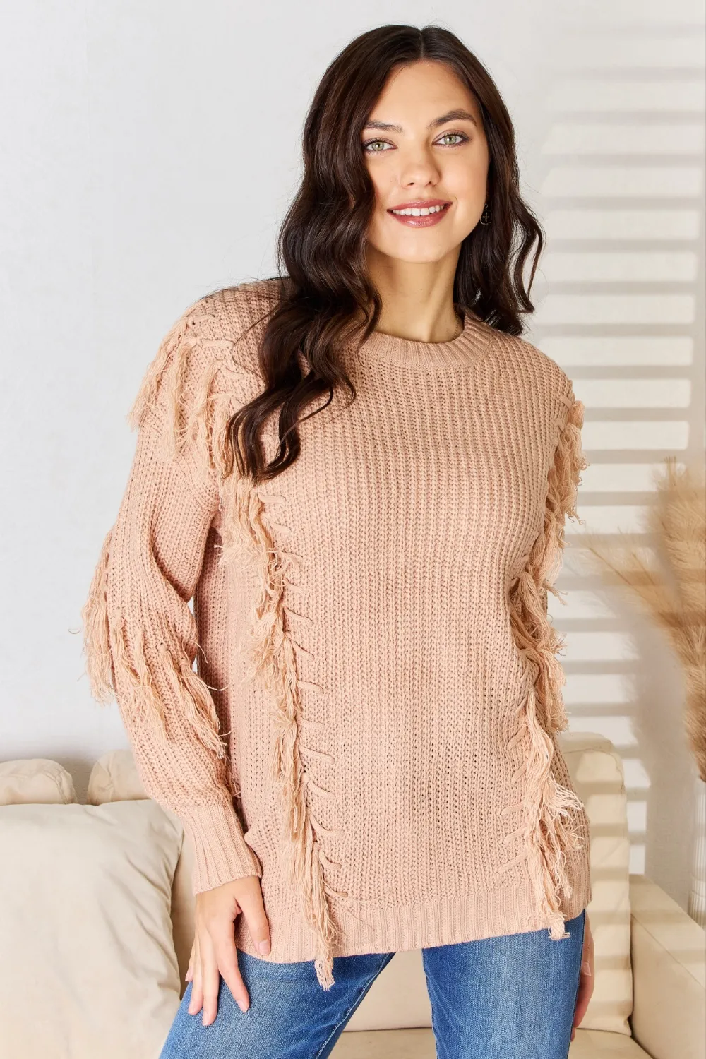 Tassel Detail Long Sleeve Sweater, image 4