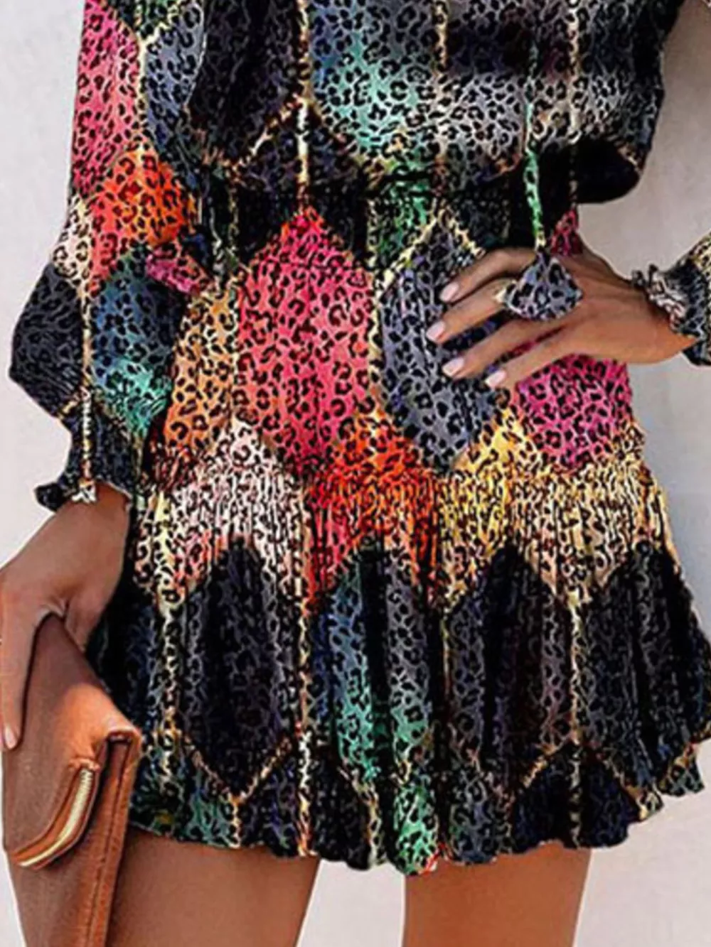 Tie Neck Lantern Sleeve Dress, image 18