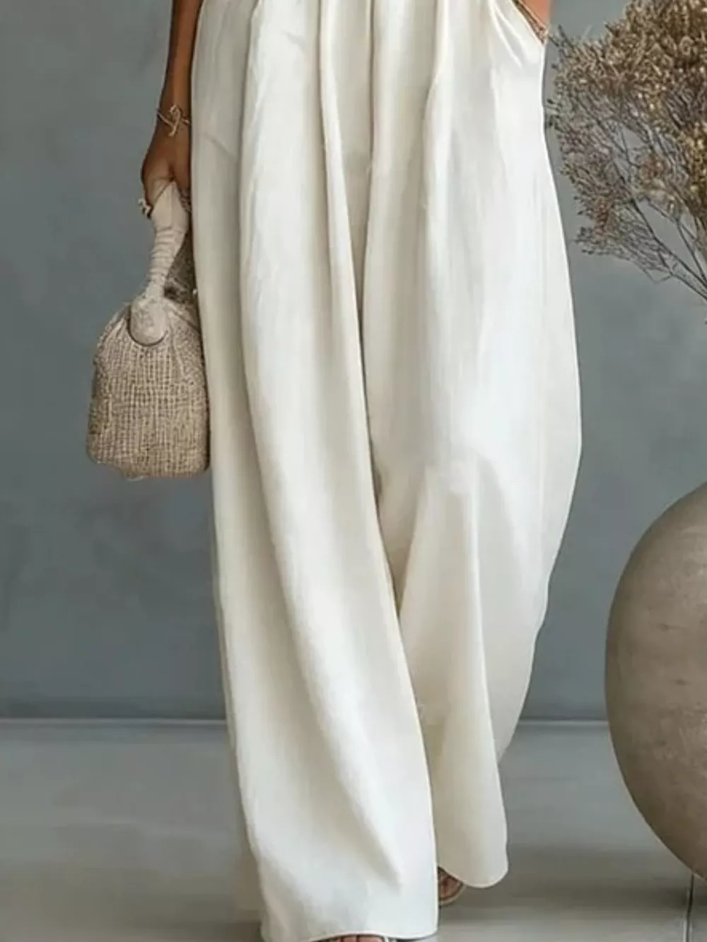 Full Size Half Sleeve Wide-Leg Jumpsuit Plus Size, image 16