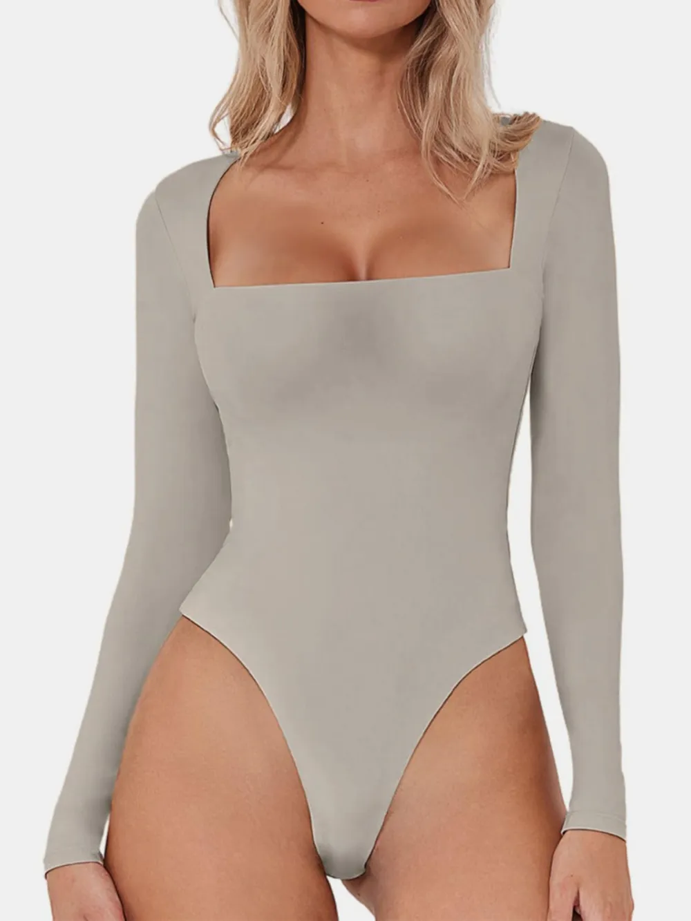 Square Neck Long Sleeve Bodysuit, image 5